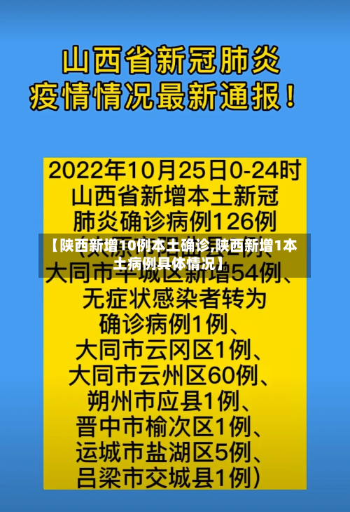 【陕西新增10例本土确诊,陕西新增1本土病例具体情况】